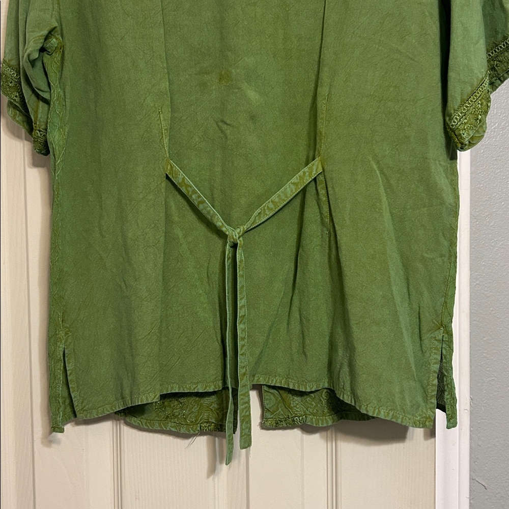 2/$13, 3/$20 Sacred Threads green blouse embroidered - Picture 7 of 8